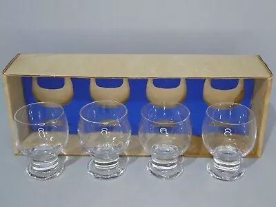 Buy Vintage Orrefors Cosy Medium Wine Juice Brandy Glass Set Of 4 Boxed Super Cond A • 60£