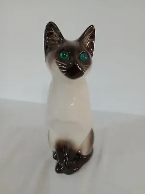 Buy A Winstanley Kensington Pottery Siamese Cat With Bright Blue Eyes  34cm Signed • 82£