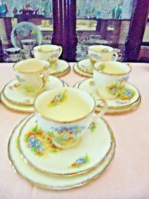 Buy Vintage 1930-40 Alfred Meakin 20 Pc Royal Marigold Princess Tea Set.(pat Consall • 85£