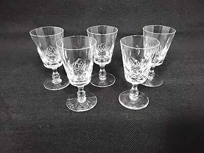 Buy 5 Royal Doulton Georgian Cut Crystal Sherry Liqueur Glasses 10cm • 39£