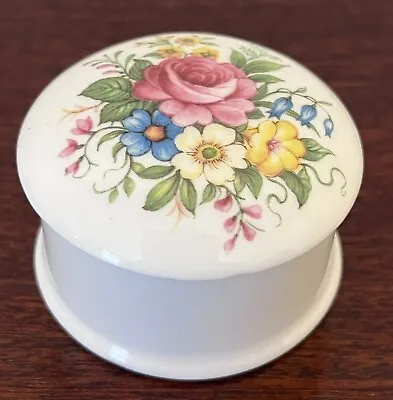 Buy Vintage Crown Fine Bone China Trinket Dish Pill Box Floral & Rose Design • 4.50£