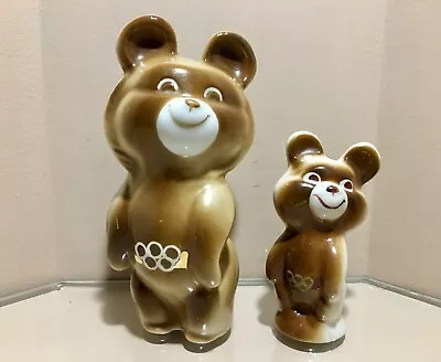 Buy Vintage Porcelain Figurines USSR Olympic Mascot Symbols 1980 Bear Misha Moscow • 66.30£