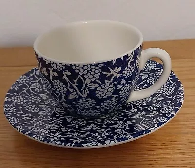 Buy M And S Blackberry Blue And White Teacup And Saucer - Unused • 10£