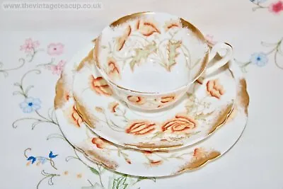 Buy Antique C1890 Wileman Foley Nouveau Poppies Tea Set Shelley China Trio Cup Plate • 35£