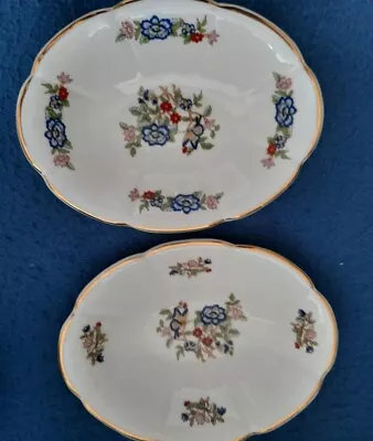 Buy X2 Vintage Irish Royal Tara Fine Bone China Flower Pattern Small Dishes 18cm • 15£