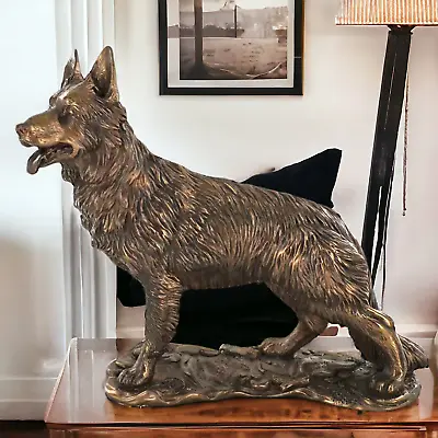 Buy Regal German Shepherd Statue Lifelike Dog Sculpture  Majestic Canine Home Decor • 59.95£