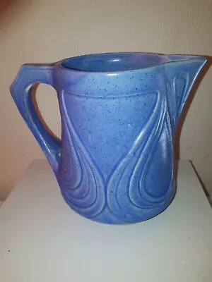 Buy Vintage Art Deco  Style Large Pale Blue Jug Or Flower Vase Made In England 18cm  • 25£