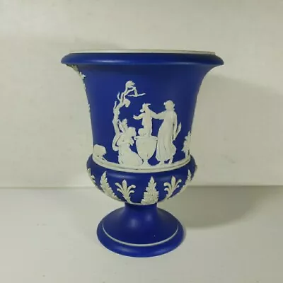 Buy Antique Wedgwood Blue Jasperware Urn Vase Moustache Mark Cir. 1810 5  Tall • 141.47£