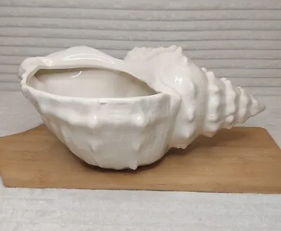 Buy Laura Ashley Large Seashell Ceramic Ornament~ Crackle Glaze ~ Rare L30 X H14 Cm • 29.99£