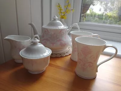 Buy Laura Ashley “Josette” Tea Set, Pink On White • 65£