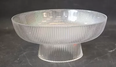 Buy NEW NAVARIS Clear FLUTED Glass Decorative Footed FRUIT BOWL 10  Boxed -   • 9.99£