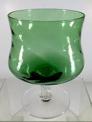 Buy VINTAGE 1960/1970s EMPOLI BRANDY SNIFTER GREEN SWIRL PATTERN GLASS 12.5cm Tall • 9.99£