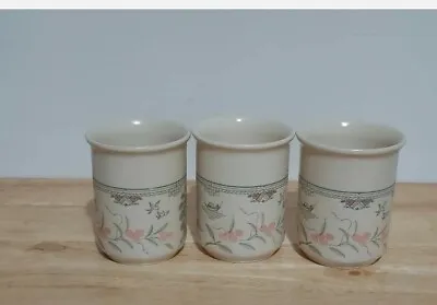 Buy 3 X Cream English Staffordshire  Floral Mugs Tableware • 9.50£