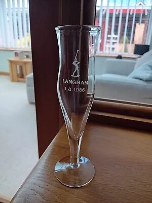 Buy VINTAGE LANGHAM  GLASS VASE Or CHAMPAGNE FLUTE DATED 1. 8. 1986.  • 10£