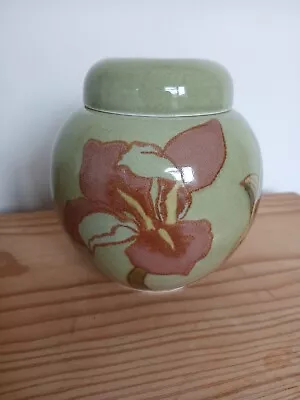 Buy Vintage Carlton Ware Ginger Jar Green With Iris Design • 24.99£
