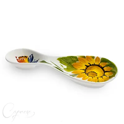 Buy Bassano Pottery- SUNFLOWERS Spoonrest  Made/painted By Hand In Italy • 38.51£