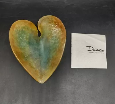 Buy DAUM FRANCE Pate De Verre Lov' Orchid Coupelle Heart-Shaped Leaf HTF • 185£