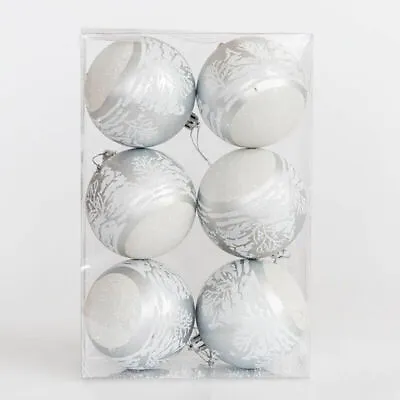 Buy 6X Christmas Glass Baubles Snow Ball Hanging Ornaments Xmas Tree Home Decors,6cm • 4.99£
