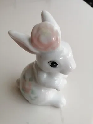Buy Vintage St Michael Rabbit Bunny Porcelain Ceramic Floral Ornament Figurine 1988  • 6£