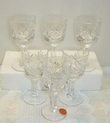 Buy 6 Cut Glass Royal Brierley Webbs Stuart Small Wine/Port/Sherry Glasses Cut Stem • 34.99£