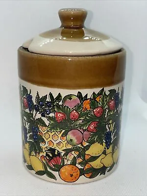 Buy Presingoll Pottery Jam Preserve Jar With Lid Fruit And Bees Farmhouse Storage • 0.99£
