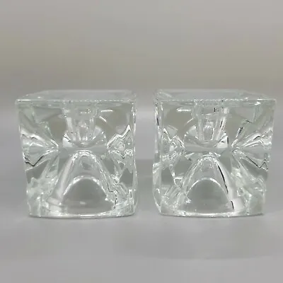 Buy Mcm Rudolf Jurnikl For Sklo Union Bohemian Glass Cube Optic Candle Holders • 46.94£