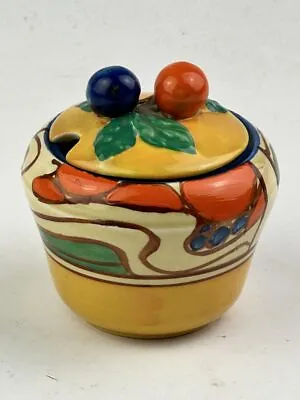 Buy Clarice Cliff SUNRISE (orange) Covered Preserve Pot. Art Deco Original, Circa... • 365£