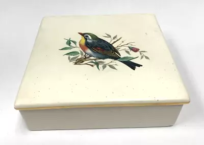 Buy Carlton Ware Bird Trinket Box Square Porcelain Rainbow Coloured Bird A8 • 5.95£