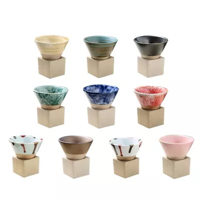 Buy Pottery Coffee Mugs With Base 100ml Conical Porcelain-Cup Latte Ceramic Cups • 10.82£