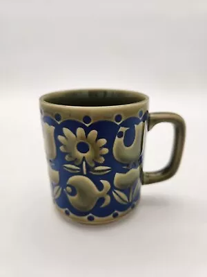 Buy Hornsea Pottery England Fish Bird Flower Green Blue Coffee Mug Cup MCM Vintage • 28.45£