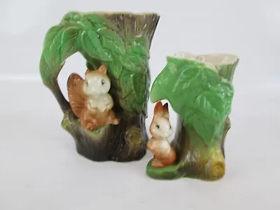 Buy Eastgate Withernsea Fauna Pottery 2 X Woodland Scene Vases Squirrel/Rabbit • 10£