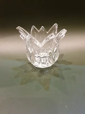 Buy Clear Glass Crystal Candle Holder Tealight Spiky Art Glass Handmade In Slovenia • 12£