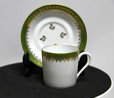 Buy French Veritable Porcelaine Limoges Green And Gilt Coffee Can And Saucer 3 Avail • 7.99£
