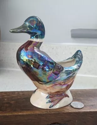 Buy Vintage Mallard Duck, Oldcourt Lustre Ware, Small Figural Posy Vase Hand Painted • 9.95£