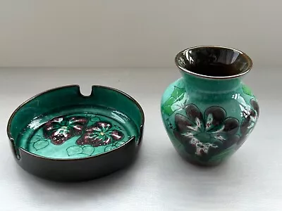 Buy Guernsey Pottery Vintage Vase 10 Cms And Tray • 7£