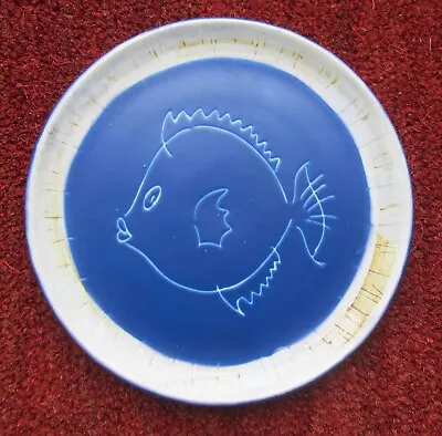 Buy Vintage Studio Pottery Sgraffito Fish Plate PISCES  1940s/ RETRO Signed French? • 35£