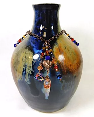 Buy Handmade Bejeweled Ceramics Embellished Art Pottery Vase • 43.16£