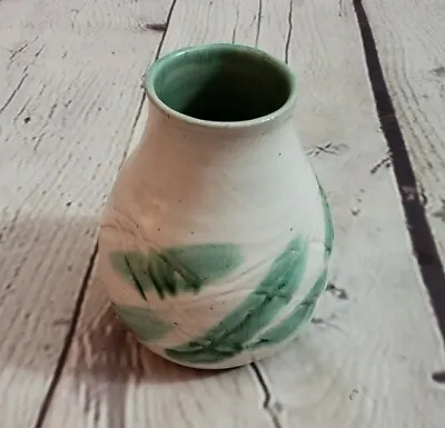 Buy JG Pottery Vase Pot Textured White Green Rustic Primitive Handmade  • 23.70£