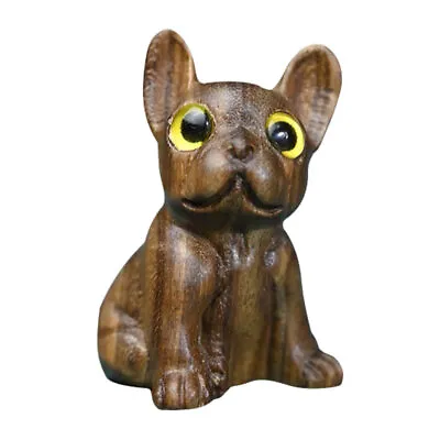 Buy  Dog Ornaments Green Sandalwood Office Wooden Handcrafted Decor French Statue • 9.65£