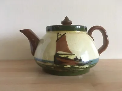 Buy Torquay Motto Ware Teapot And Lid Sailing Ship Vintage • 9.99£