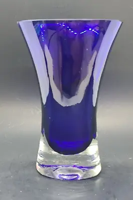 Buy Vintage Cobalt Blue Glass Oval Vase 6  • 9.99£