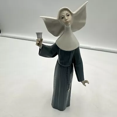 Buy Rare Lladro Figurinre 5551 Call To Prayer Bell Nun 10.5” Retired Good Condition • 192.59£