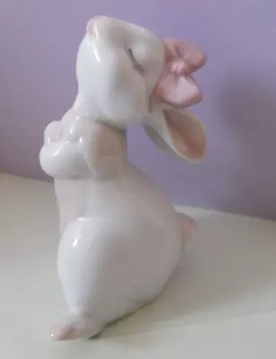 Buy Lladro Nao Rabbit Figure 4 Ins Tall Pink Bow From 2004 Excellent Condition • 7.50£