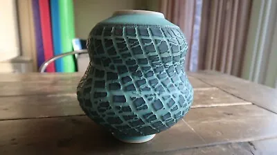Buy Pottery Boys Glenn Woods Textured Ceramic Turquoise Vase Roughly 9 Inches • 84.22£