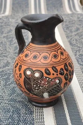 Buy Vintage Hand Painted, Greek Pottery Jug 1550 BC Owl Bird And Lion, Reproduction  • 34.99£