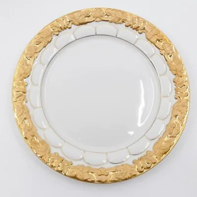 Buy Meissen Opulent Golden Baroque Gold Leaf Porcelain Dessert Plate 7.5'' Diameter • 235.86£