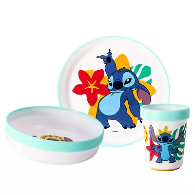 Buy Disney Stitch 3pcs Bicolor Kids Dinner Tableware Set Plate, Bowl & Tumbler • 12.99£