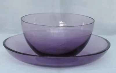 Buy Purple Glass Bowl & Saucer • 30£