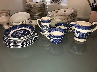 Buy Vintage Willow Victorian Porcelain Fenton Cream Tea Set Japanese Blue White • 35£