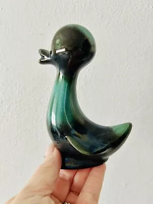 Buy Vintage Blue Mountain Pottery Duck Figurine 5.5” Green Black Drip Glaze  • 14.38£